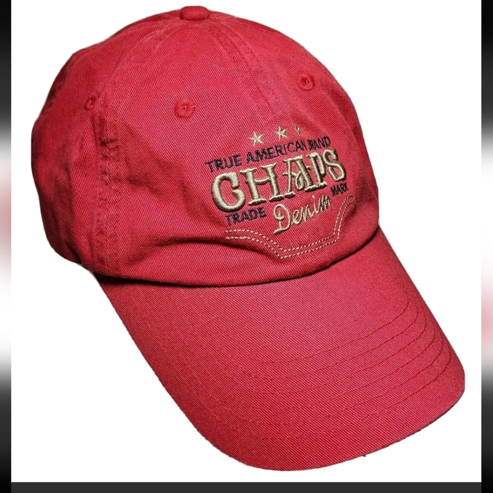 CHAPS DENIM True American Brand  Red Hat Strap Back EUC